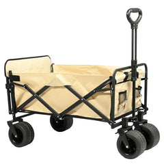 VC53955 Carro Plegable de Camping con Ruedas de 7”-Beige