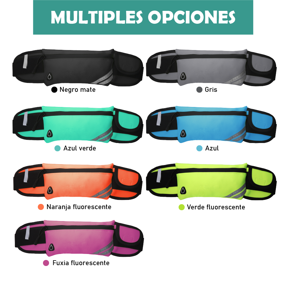 Riñonera deportiva TS61474 en colores negro / naranja / verde hierba / azul celeste / fucsia / gris