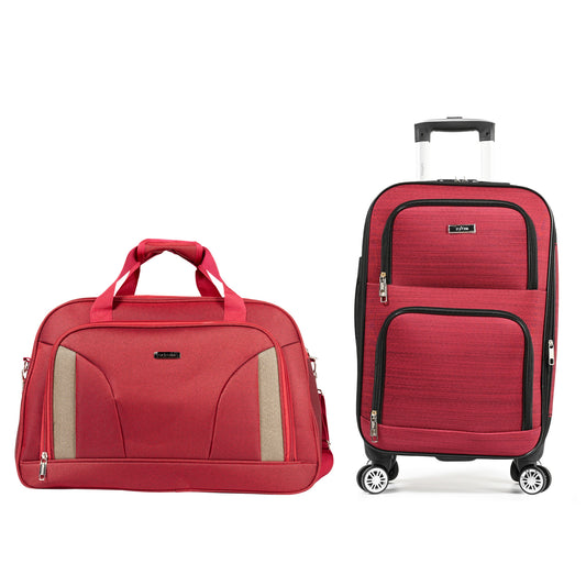Set de Equipaje de Tela Rojo Clásico de 2 Piezas LG5745