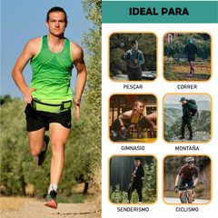 Riñonera deportiva en colores negro / naranja / verde hierba / azul celeste / fucsia / gris TS61474