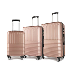Set de 3 Maletas de Material ABS (20/24/28”), Resistentes a Arañazos e Impactos, con Ruedas Giratorias para un Viaje de Negocios Fácil LG5726