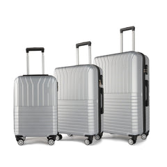 Set de 3 Maletas de Material ABS (20/24/28”), Resistentes a Arañazos e Impactos, con Ruedas Giratorias para un Viaje de Negocios Fácil LG5726