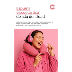 Almohada cervical en forma de U para viaje – Rojo Piel 53022