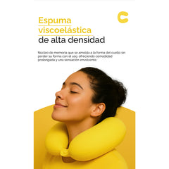 Almohada cervical en forma de U para viaje – Amarillo Vibrante 53025