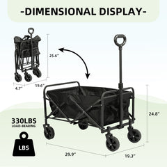 Carro Plegable de Camping con Ruedas Giratorias y Mango Ajustable – 330 lbs de Carga VC53945