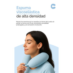 Almohada cervical en forma de U para viaje – Azul 55181 Cielo