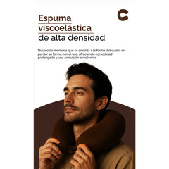 Almohada cervical en forma de U para viaje – Marrón oscuro 53091
