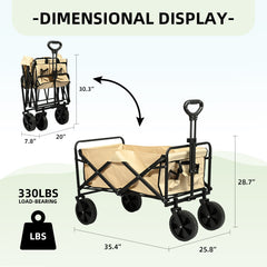VC53948 Carro Plegable de Camping de 8 Pulgadas-Beige