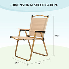 VC5390 Silla Plegable de Camping con Reposabrazos de Madera – Estilo Minimalista