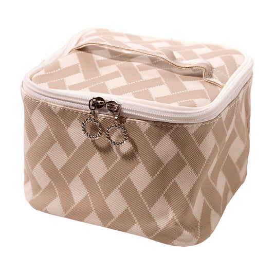Neceser Cuadrado Clásico Multicolor 18×18×13 cm –Marron / Rosa / Azul marino / Verde /morada /caqui HZ61529
