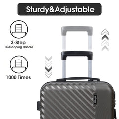 Set de 3 Maletas de ABS con Ruedas Giratorias y Cerradura con Código, Tamaños 20/24/28 Pulgadas LG6176
