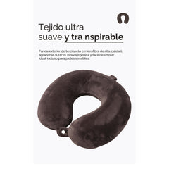 Almohada cervical en forma de U para viaje – Gris 55176 Oscuro
