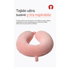 Almohada cervical en forma de U para viaje – Rosa 53016