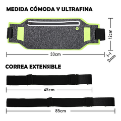 Riñonera deportiva TS61477 en colores negro / azul oscuro / fucsia / verde fluorescente / plateado / azul claro