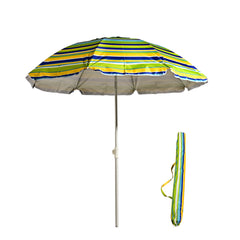 VC5399 Sombrilla de playa giratoria con aleación de zinc premium, transpirable y con rayas multicolor brillantes