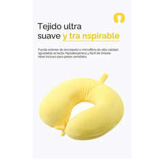 Almohada cervical en forma de U para viaje – Amarillo Vibrante 53025