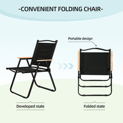 VC5390 Silla Plegable de Camping con Reposabrazos de Madera – Estilo Minimalista