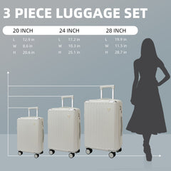 Set de 3 Maletas Expandibles de ABS + PC: Diseño Elegante, Función Expandible y Características de Durabilidad y Protección LG613