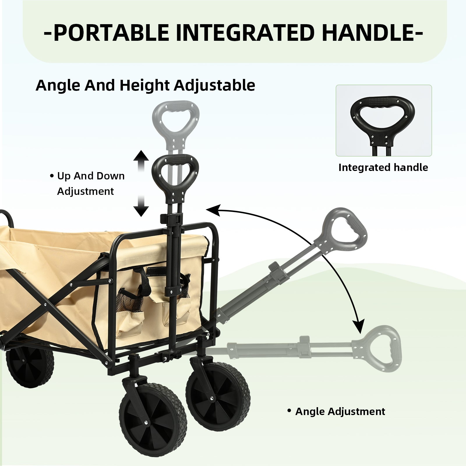 VC53948 Carro Plegable de Camping de 8 Pulgadas-Beige