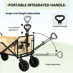 VC53948 Carro Plegable de Camping de 8 Pulgadas-Beige