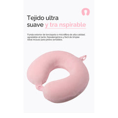 Almohada cervical en forma de U para viaje – Rosa Claro 55178