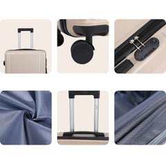 Juego de 3 Piezas Maleta Clásica Ligera y Cómoda con Cerradura de Combinación – Equipaje de Mano Ideal para Estudiantes, Viajes de Ocio y Vacaciones LG6179 6180