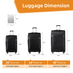 Set de tres maletas de tela jaspeada medianas para viajes prácticos y cómodos, tamaños 20/24/28 pulgadas, resistencia y estilo garantizados, con ruedas giratorias de 360°, bolsillos amplios y cierre de buena calidad LV615