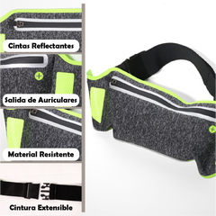 Riñonera deportiva TS61477 en colores negro / azul oscuro / fucsia / verde fluorescente / plateado / azul claro