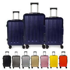 Set de 3 Maletas ABS Ultra-Duraderas y Ligeras en Negro, Tamaños 20/24/28 Pulgadas para Viajeros Ávidos LG6137 LG6138
