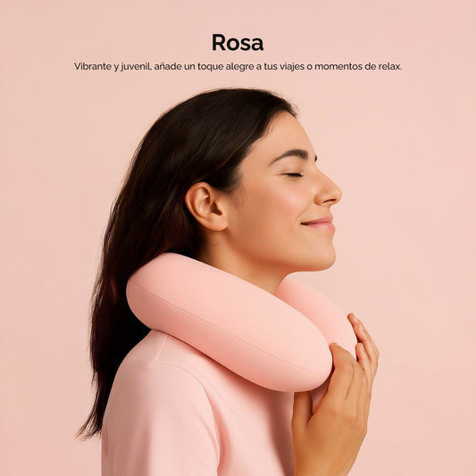 Almohada cervical en forma de U para viaje – Rosa 53016
