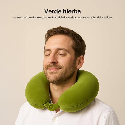 Almohada cervical en forma de U para viaje – Verde Hierba 53018