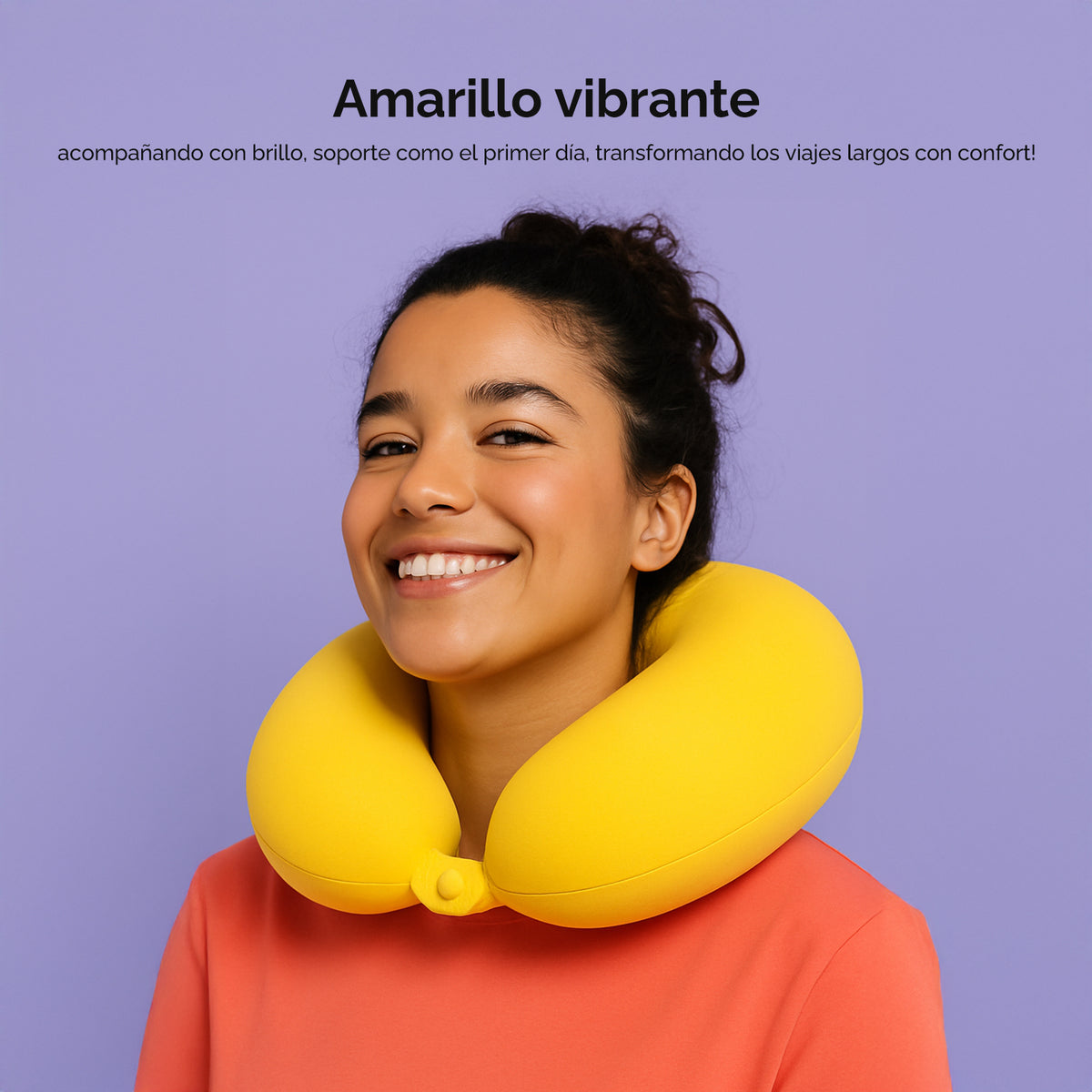 Almohada cervical en forma de U para viaje – Amarillo Vibrante 53025