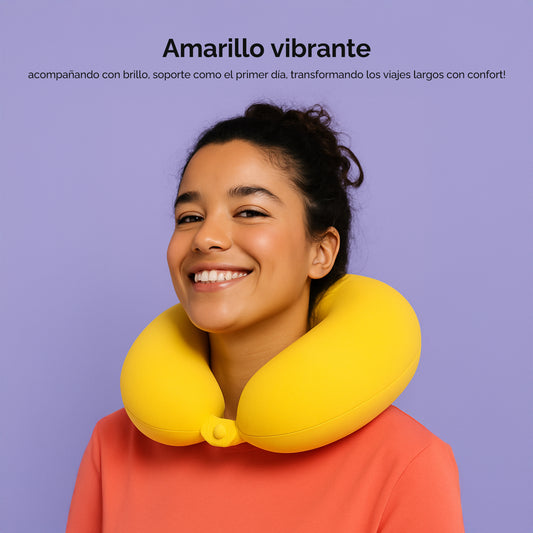 Almohada cervical en forma de U para viaje – Amarillo Vibrante 53025