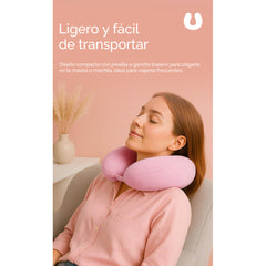 Almohada cervical en forma de U para viaje – Rosa Claro 55178