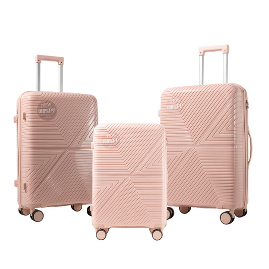 Juego de 3 Maletas Rígidas de Viaje – 20"/24"/28", 100% PP, Ultraligeras y Resistentes, con Ruedas Giratorias 360° LG5740 5739