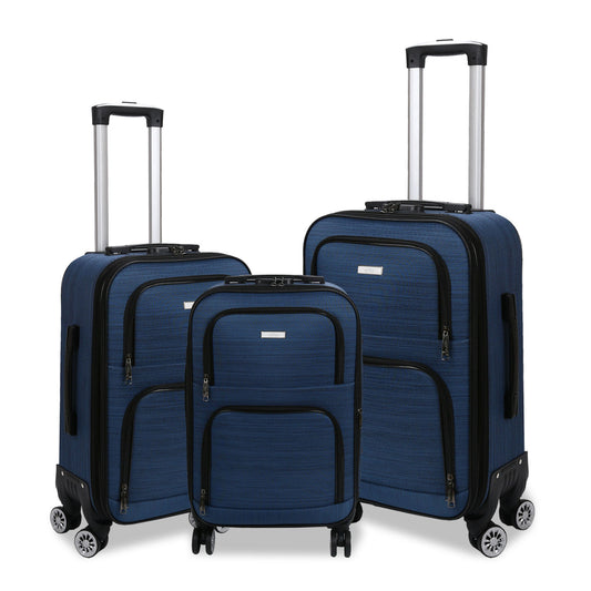 Equipaje Conjunto de 3 Piezas S7 STAR – Maletas Blandas Expandibles, Ligeras y Duraderas con Doble Rueda Giratoria (20", 24", 28") – Perfectas para Viajes de Negocios y Vacaciones, Aprobadas por Aerolíneas LG6139