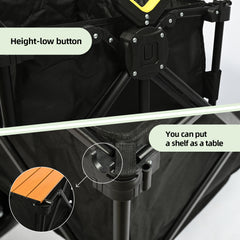 Carro Plegable de Camping con Ruedas Tipo Oruga de 7 Pulgadas-Negro VC53950