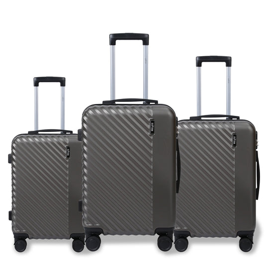 Set de 3 Maletas de ABS con Ruedas Giratorias y Cerradura con Código, Tamaños 20/24/28 Pulgadas LG6176