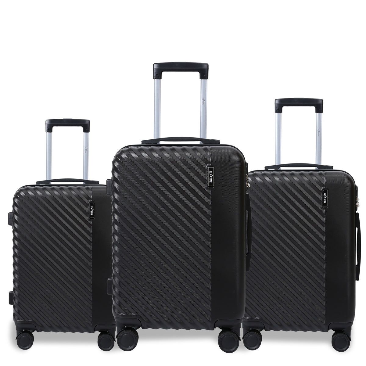 Set de 3 Maletas de ABS con Ruedas Giratorias y Cerradura con Código, Tamaños 20/24/28 Pulgadas LG6176