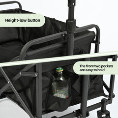 Carro Plegable de Camping con Ruedas Giratorias y Mango Ajustable – 330 lbs de Carga VC53945