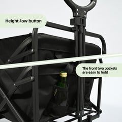 Carro Plegable de Camping de 8 Pulgadas-Negro VC53949