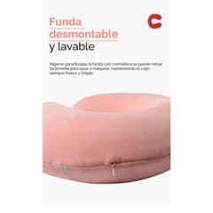 Almohada cervical en forma de U para viaje – Rosa 53016