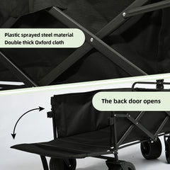 Carro Plegable de Camping con Ruedas de 7”-Negro VC53954