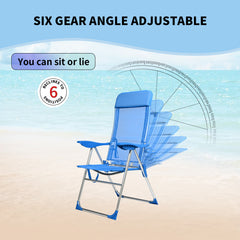 Silla de Playa Alta Reclinable con Almohada VC5388 VC5412