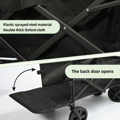 Carro Plegable de Camping con Ruedas de 8”-Negro VC53952