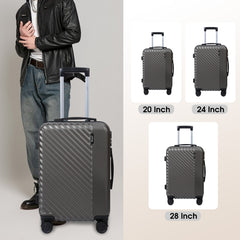 Set de 3 Maletas de ABS con Ruedas Giratorias y Cerradura con Código, Tamaños 20/24/28 Pulgadas LG6176