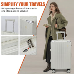 Set de 3 Maletas Expandibles de ABS + PC: Diseño Elegante, Función Expandible y Características de Durabilidad y Protección LG613