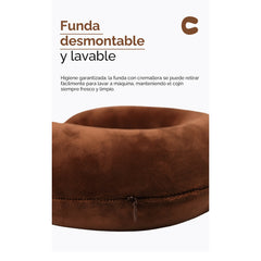 Almohada cervical en forma de U para viaje – Marrón oscuro 53091
