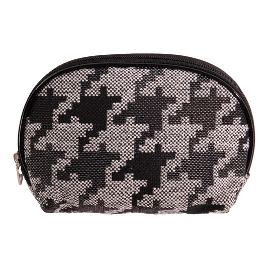 Neceser Semicircular Clásico de Estampado Pata de Gallo（21×15×7cm）BD56919