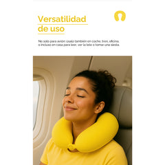 Almohada cervical en forma de U para viaje – Amarillo Vibrante 53025